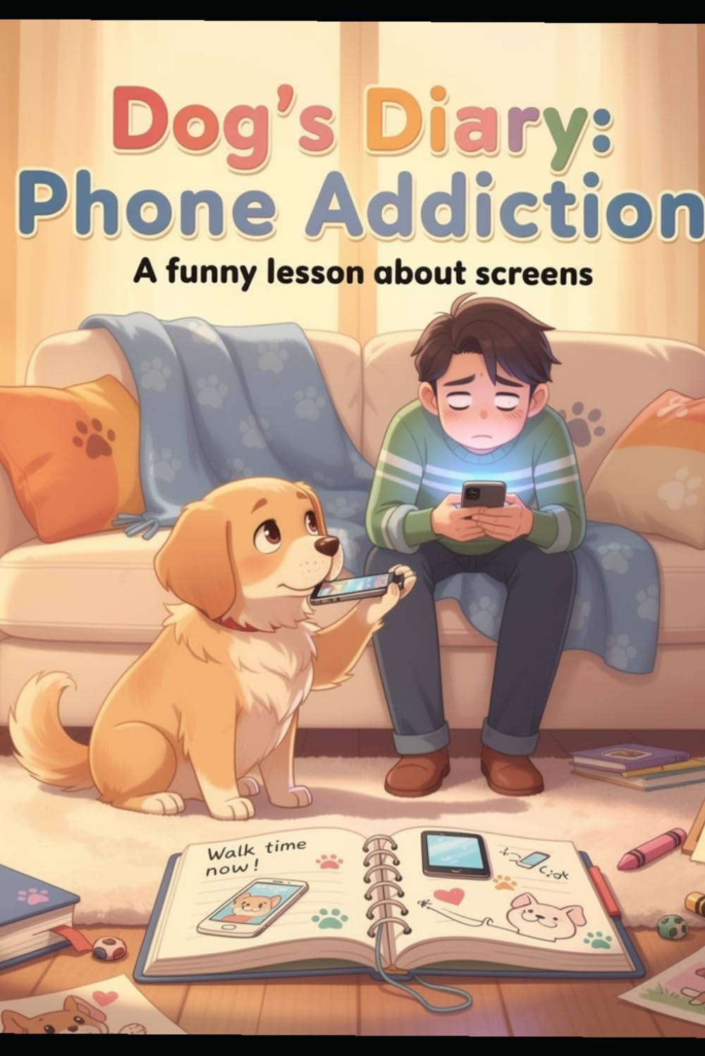 Dog's Diary: Phone Addiction: How a Puppy Copes with Its Owner's Phone Habit | Fun Activity Book for Kids Ages 6-9