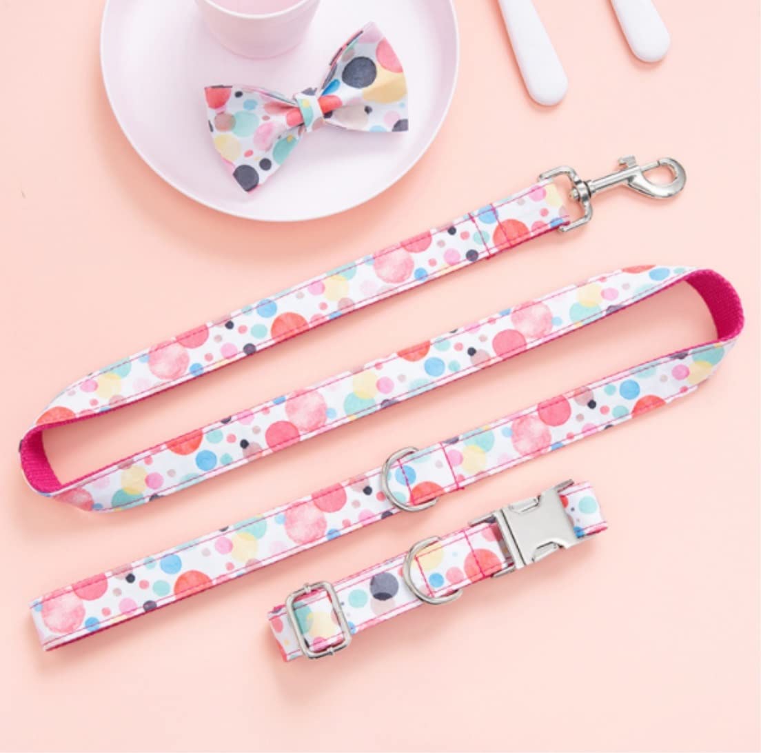 Correa Perro Correr Bubble Pet Collar Leash Bow Set Poliéster Bowtie Correa Cómodo Antideslizantes Reforzada(49-55cm)