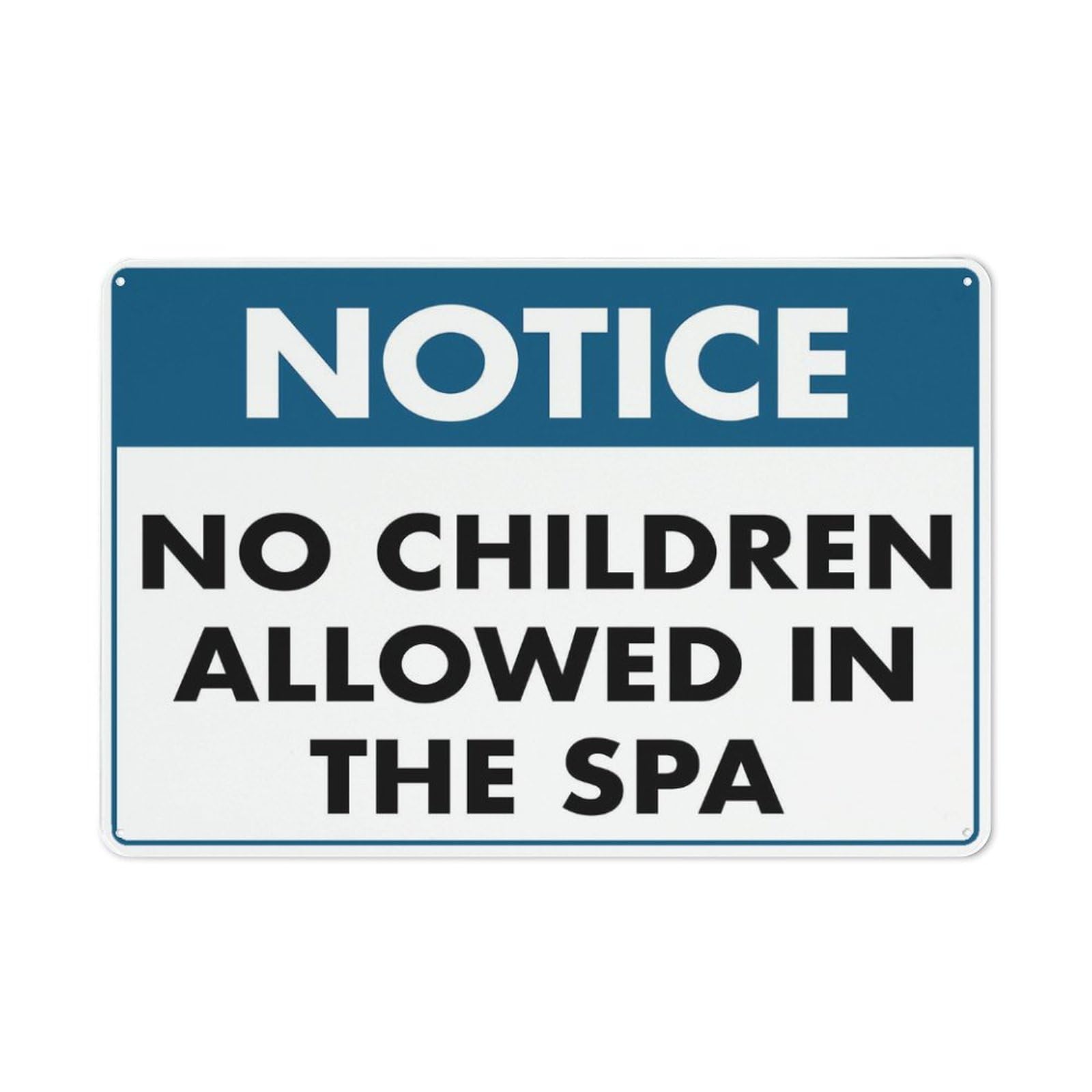 Notice No Children Allowed In The Spa Sign 12X8 Inch Tin Sign Great For Garden And Yard Wall Decor
