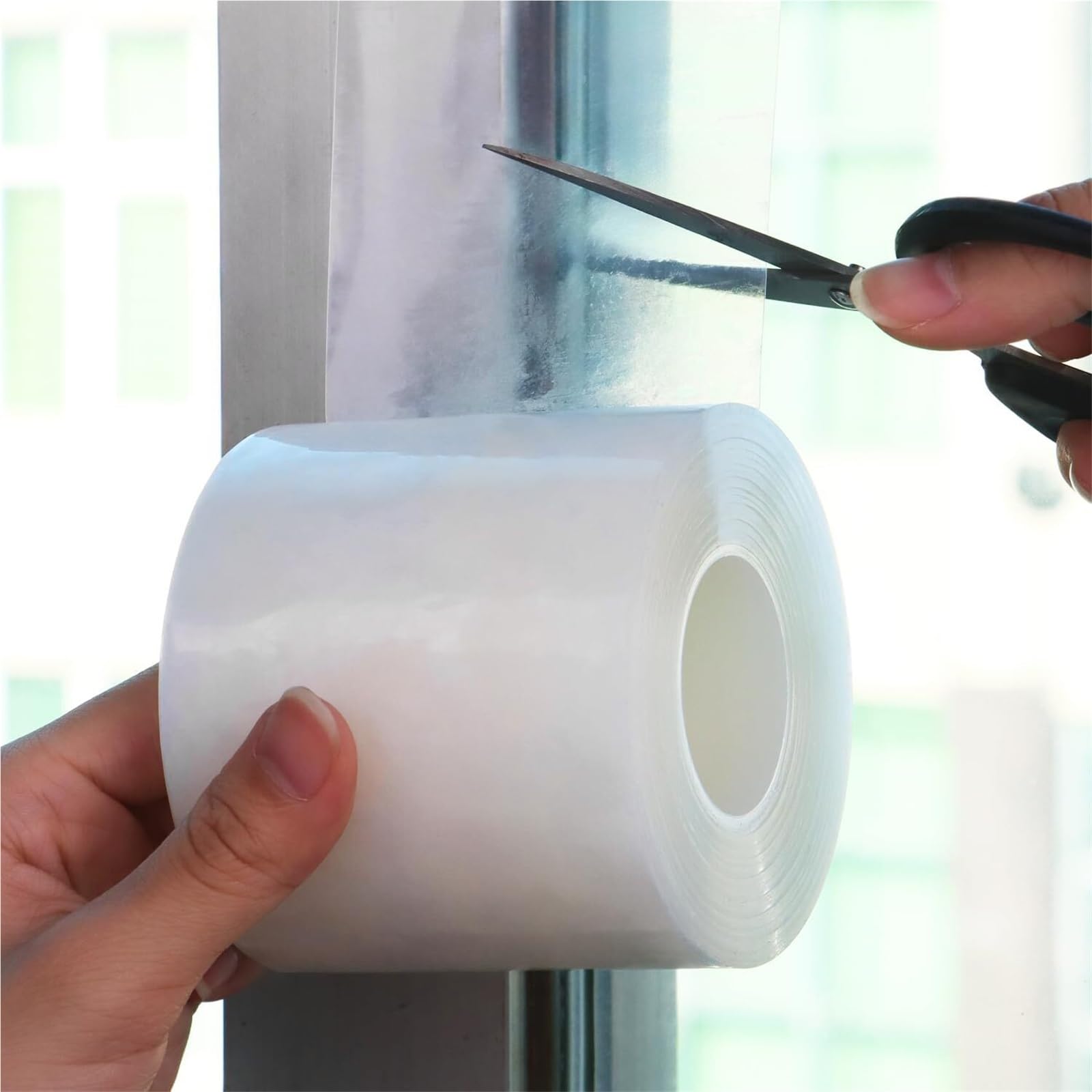 Burlete Bajo Puerta Cinta transparente for sellar el clima de ventanas, película aislante corrientes aire(Clear 7.6cmx35m)