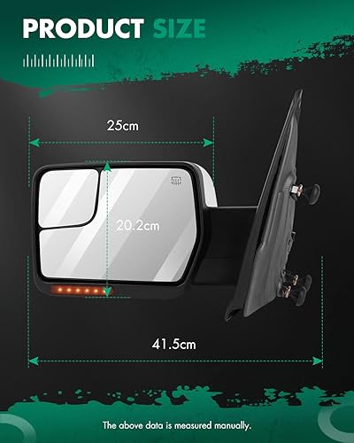 Miniatura 3 de SCITOO Espejo de remolque compatible con Ford 2004-2014 para Ford F150 1997-1999 para Ford para F-250 Pickup Truck Mirror Power Adjusted Heated Turn