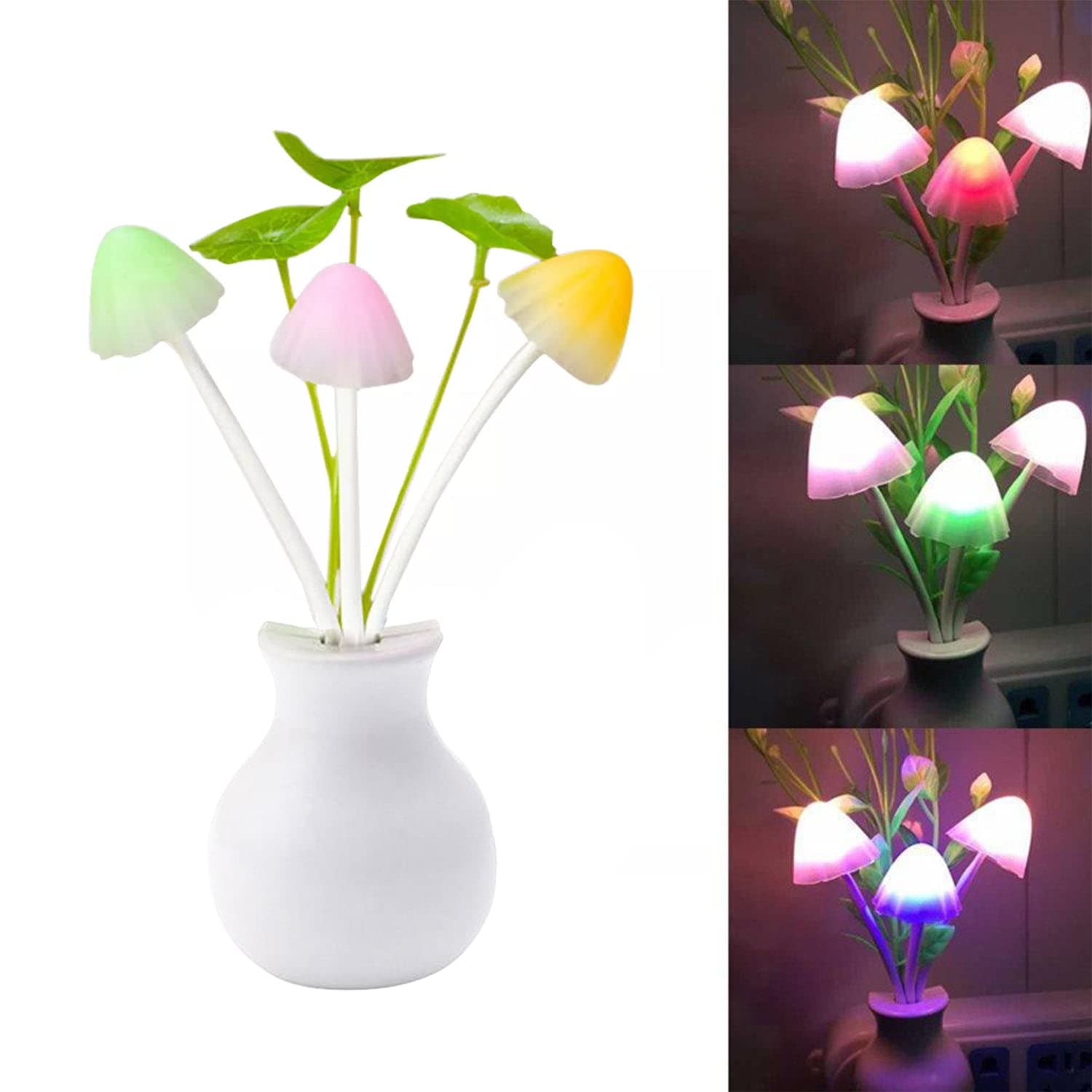 Buybest LED Dream Night Light, Auto ON/Off Sensor Mushroom Lamp (Multicolor)
