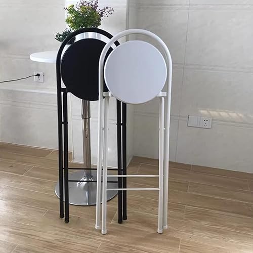 Miniatura 5 de Taburete de bar plegable, altura de la encimera de la cocina, silla de desayuno plegable con respaldo y reposapiés, taburete plegable para bistró,