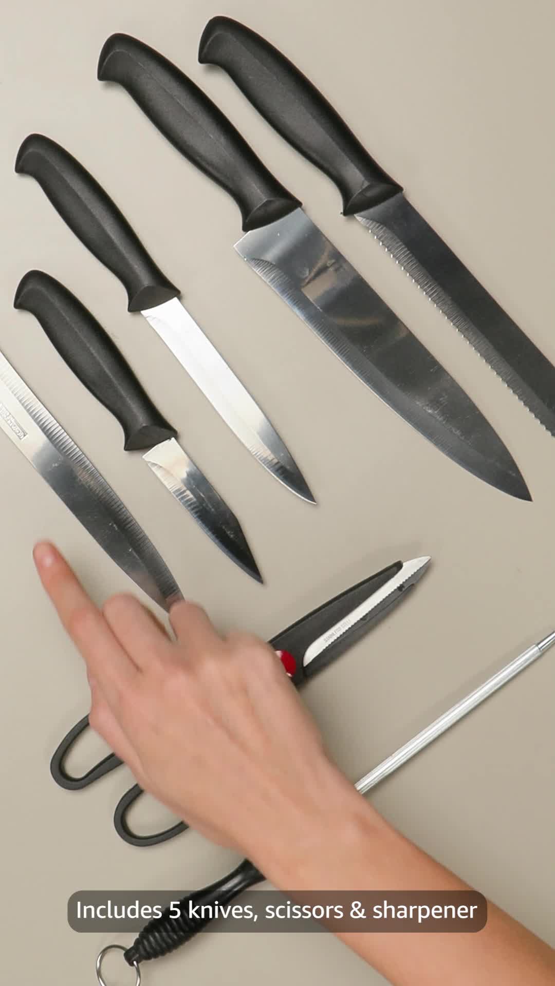 Royalford 7Pcs Kitchen Knives Set With Wooden Block, RF10229