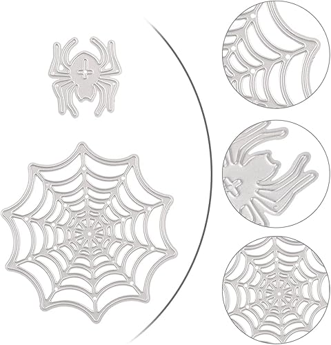 Miniatura 2 de EXCEART Plantilla de corte de tela de araña 1 molde de plantilla de corte de acero al carbono para Halloween