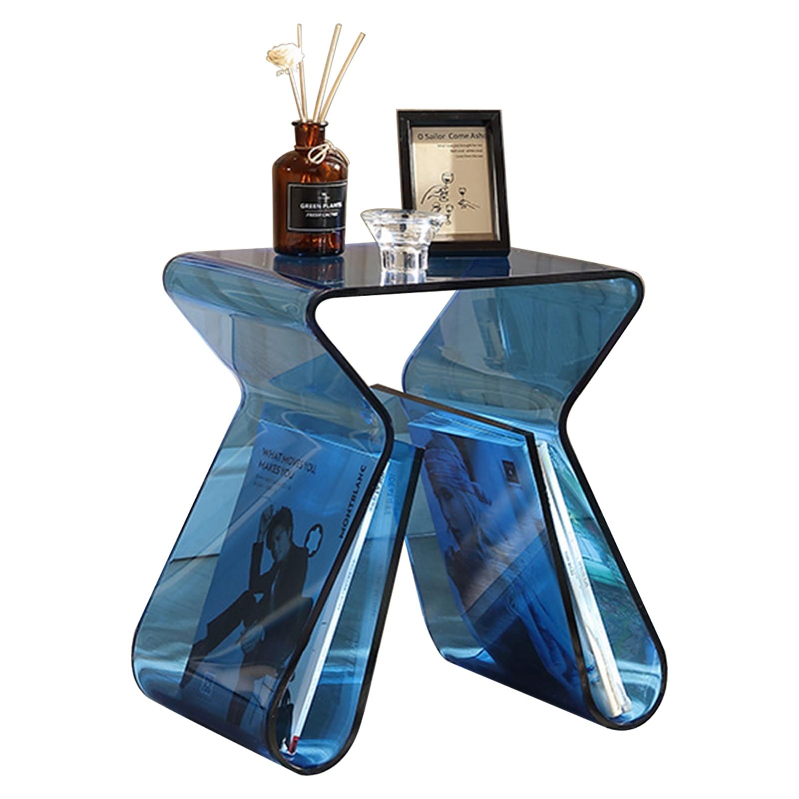 Amazon.com: Side Table Acrylic, Transparent Small End Table, Modern ...