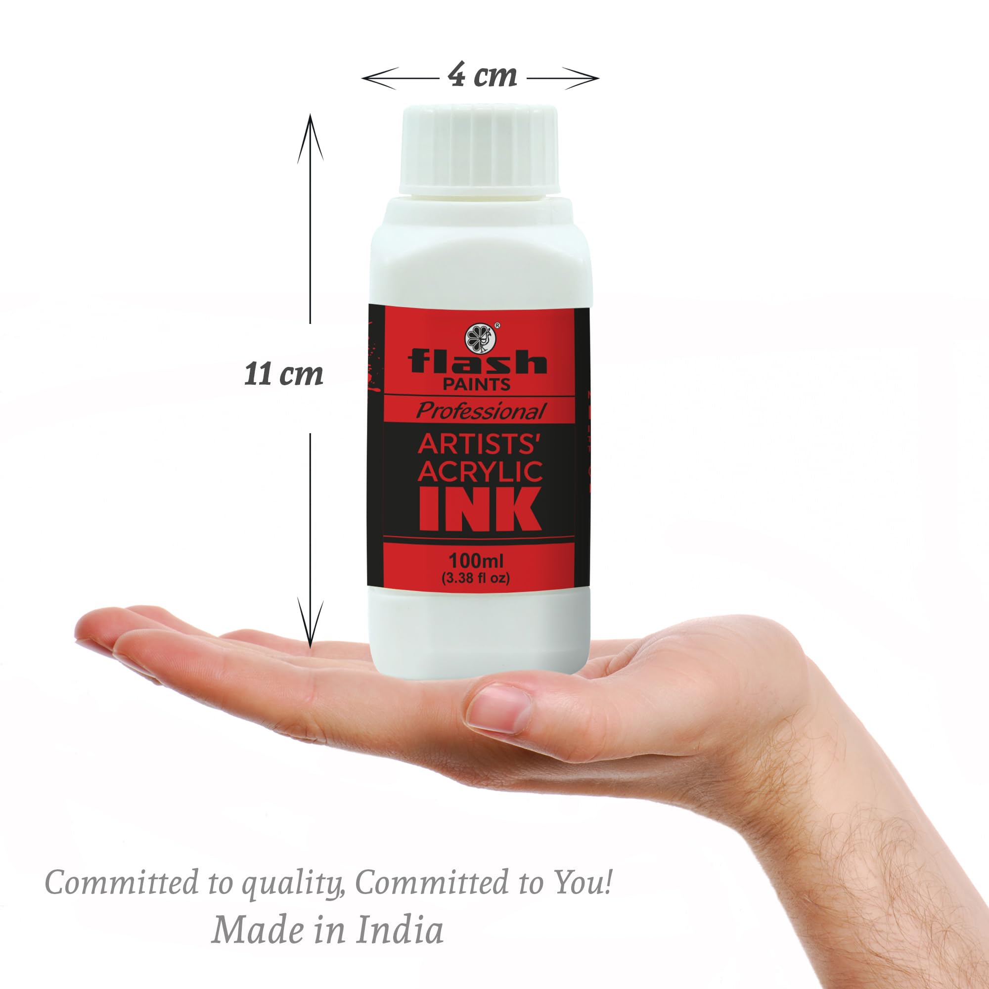 Flash Acrylic Ink, with Rich Pigments, Vibrant, Non Toxic Paints for The Artist, Hobby Painters (1 Color-100ml, Red)