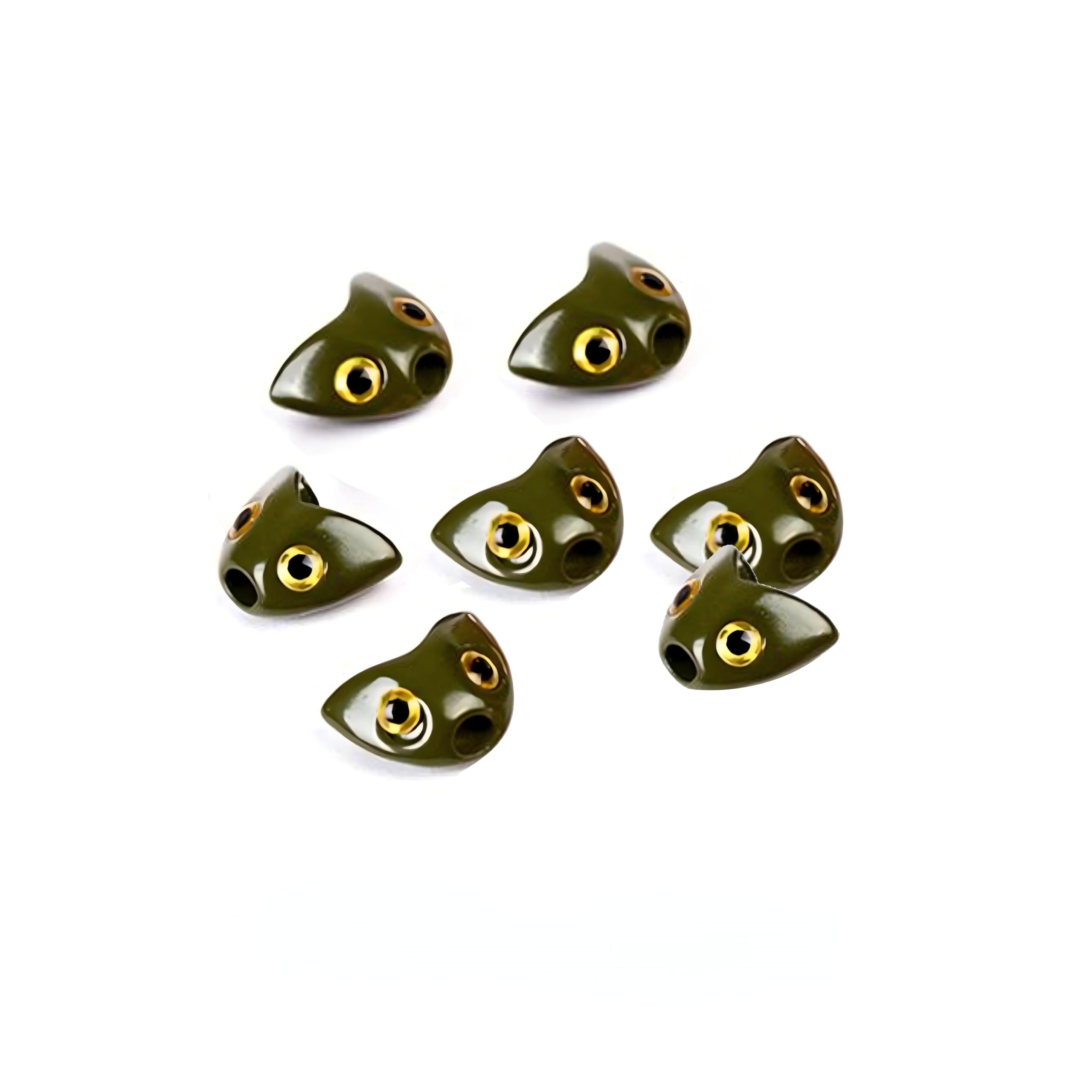 Sculpin Head for Fly Tying with 3D Fish Eyes,Fast Sinking Fish Skull Sculpin Helmet, Fly Tying Material for Trout Fishing Lures,Head Tube Flies Hook-up Streamers Fly Tying Materials