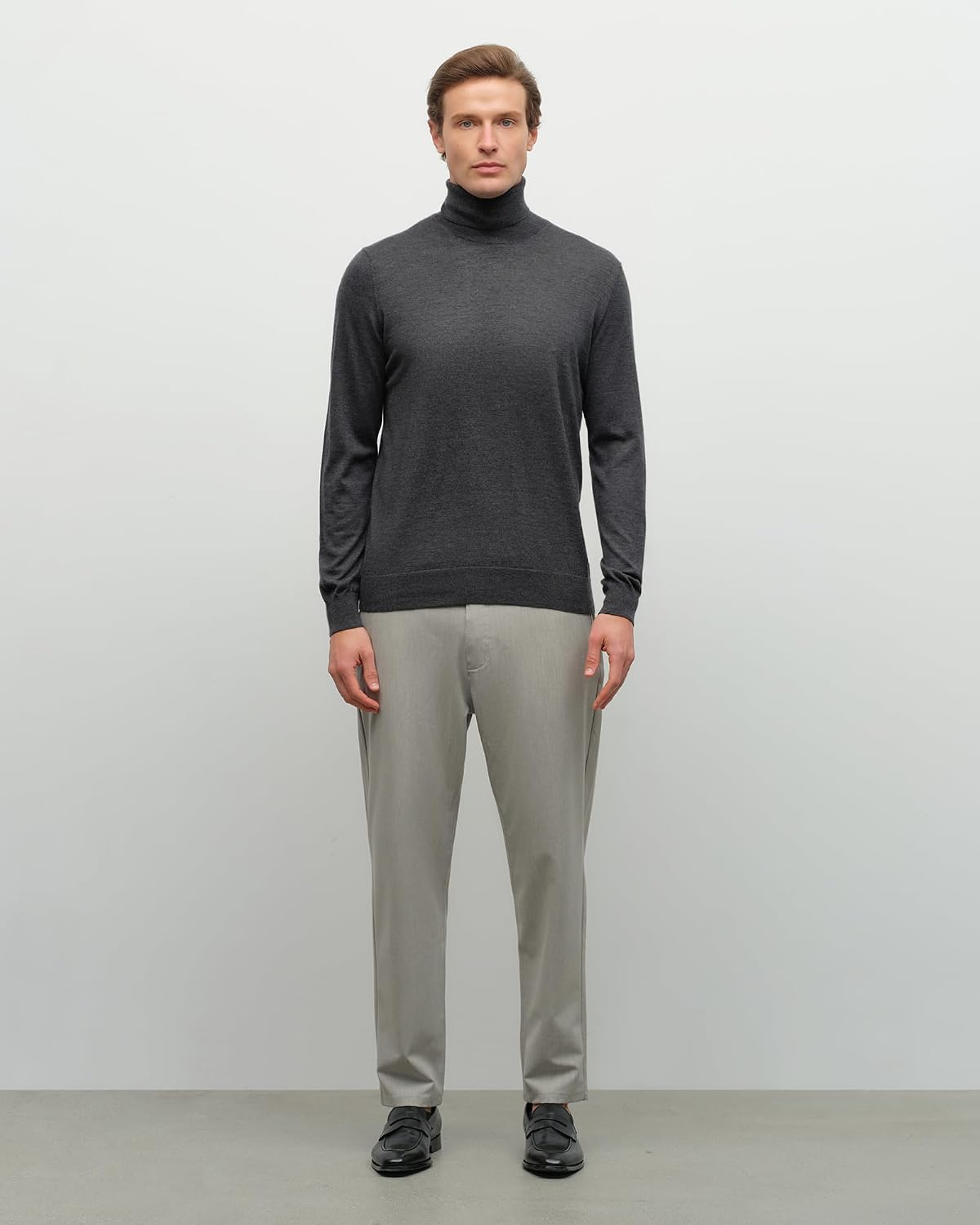 KVSS Men's Pullover 100% Cashmere Turtleneck Long Sleeve Cashmere Knit Sweaters for Mens Comfortable Tee Luxury Choice