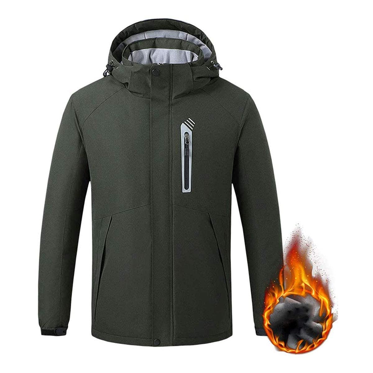 Blouson chauffant avec batterie externe manteau de randonnée vert 3XL