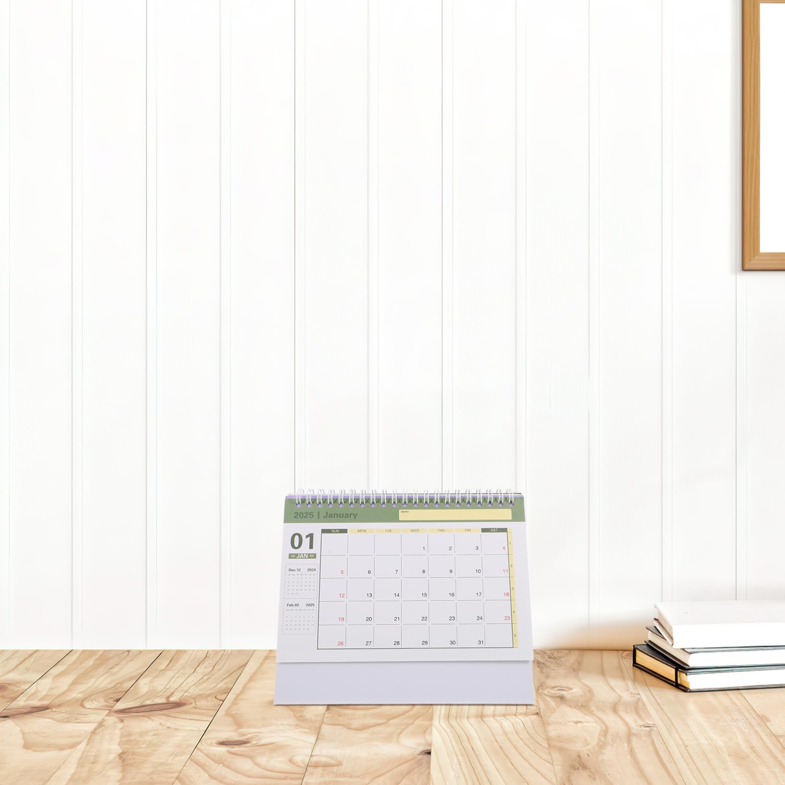 DEARMAMY Spiral Binding Calendar Full Year Calendar Office Small Desk 18 Monthly Wall, White, 8W x 8H cm - Image 2