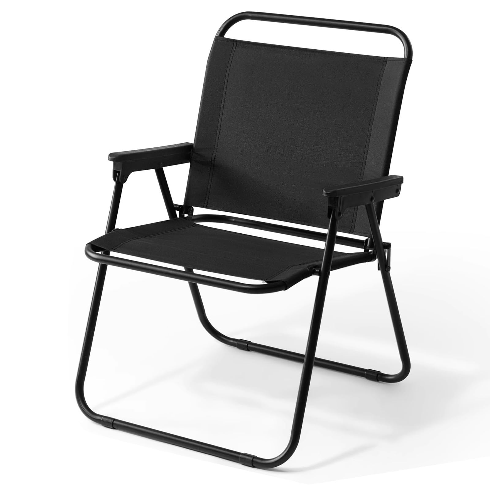 Chaise camping pliante ultralégère avec poignée en bois