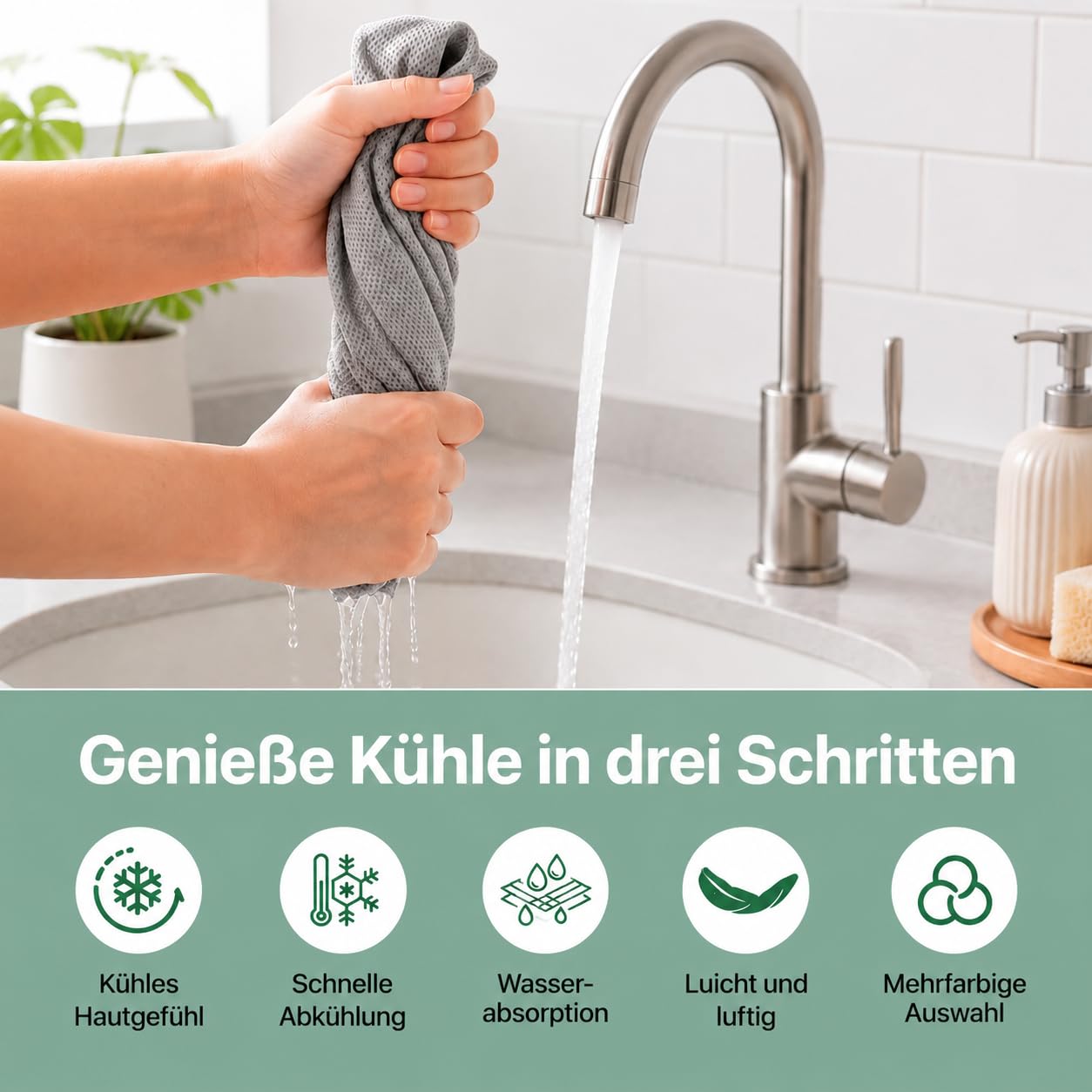 6x Kühlendes Handtuch,nacken kühltuch,Tragbares kühlhandtuch,Cooling Towel | Kühltücher Sporthandtuch Kühlende Handtücher Fitness Outdoor Sports,für Yoga,Reisen,Laufen,weitere Aktivitäten