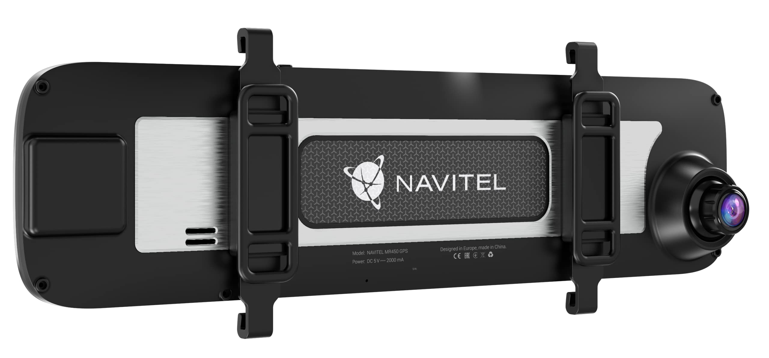 Navitel MR450 GPS Smart Mirror kamera samochodowa - przednie i tylne kamery wideo, ekran dotykowy 14 cm, czujnik noktowizyjny, automatyczne uruchamianie, czujnik uderzenia, prędkościomierz, czujnik parkowania i Wi-Fi, szara