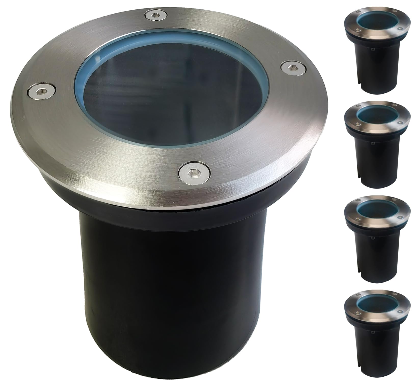 EBION 4 Pezzi Faretto Segnapasso Calpestabile Lampada Da Incasso a Terra Esterno Luce Spot Con Attacco GU10, IP67 Impermeabile, Segnapasso Calpestabile Per Giardino Sentie (Lampadina Non Inclusa)