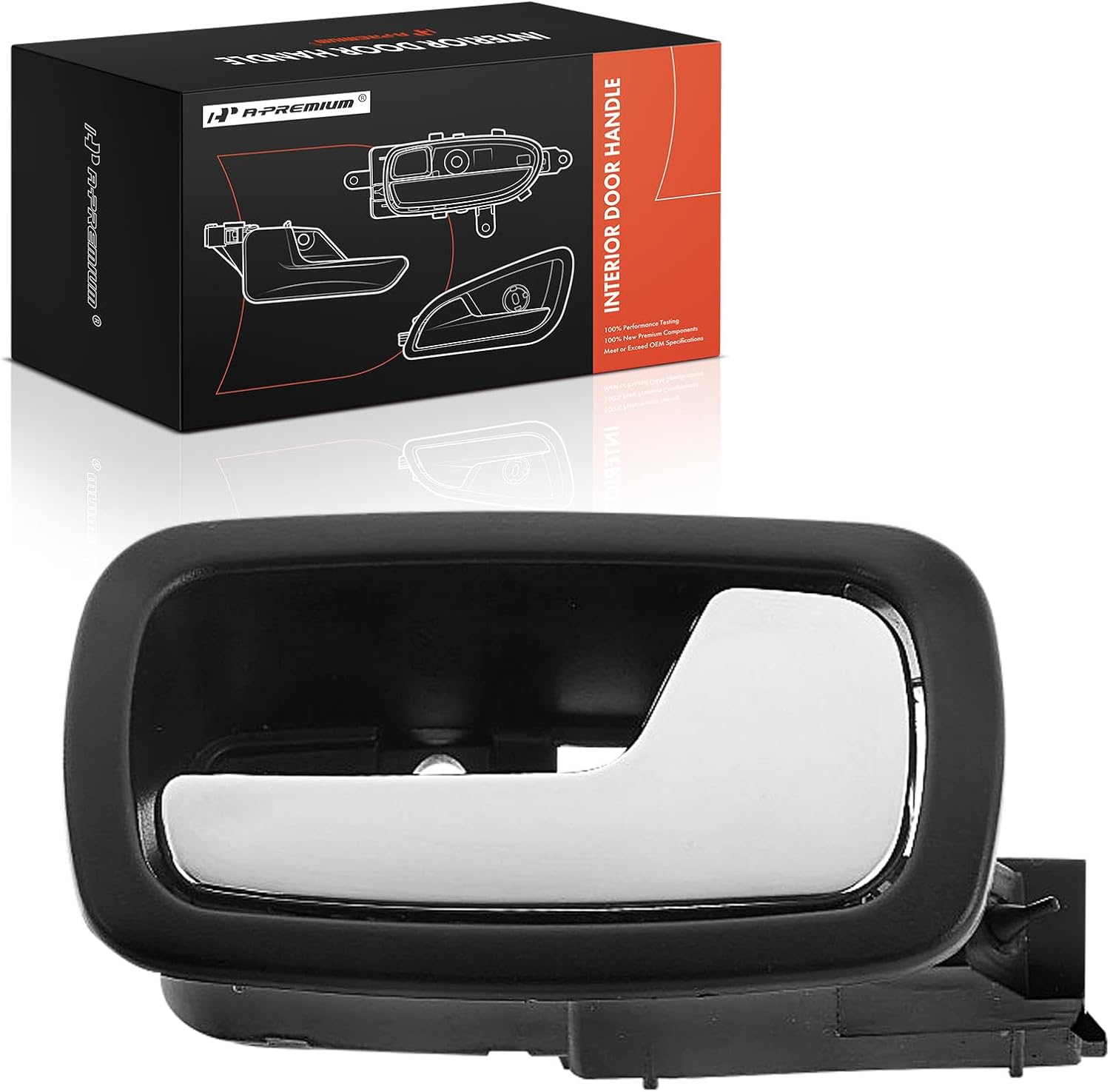 A-Premium Front Right Passenger Side Interior Door Handle Compatible with Chevrolet Cobalt 2005-2010 & Pontiac G5 2007-2010, Black Housing with Chrome Lever, Replace# 22722754