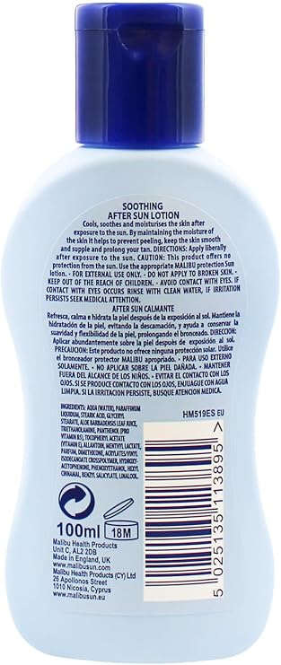 Malibu Sun After Sun Soothing Moisturising Lotion, Vitamin Enriched 100ml