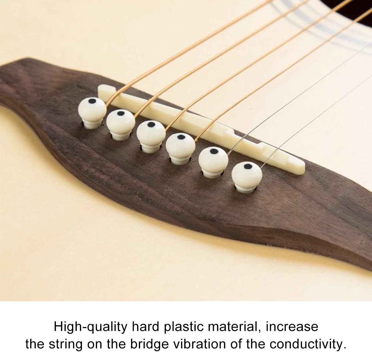JIKIOU 36 PCS Plastic Acoustic Guitar Bridge Pins String Peg Guitar Parts Replacement, 18 PCS Ivory and 18 PCS Black bridge pins for acoustic guitar : Musical Instruments