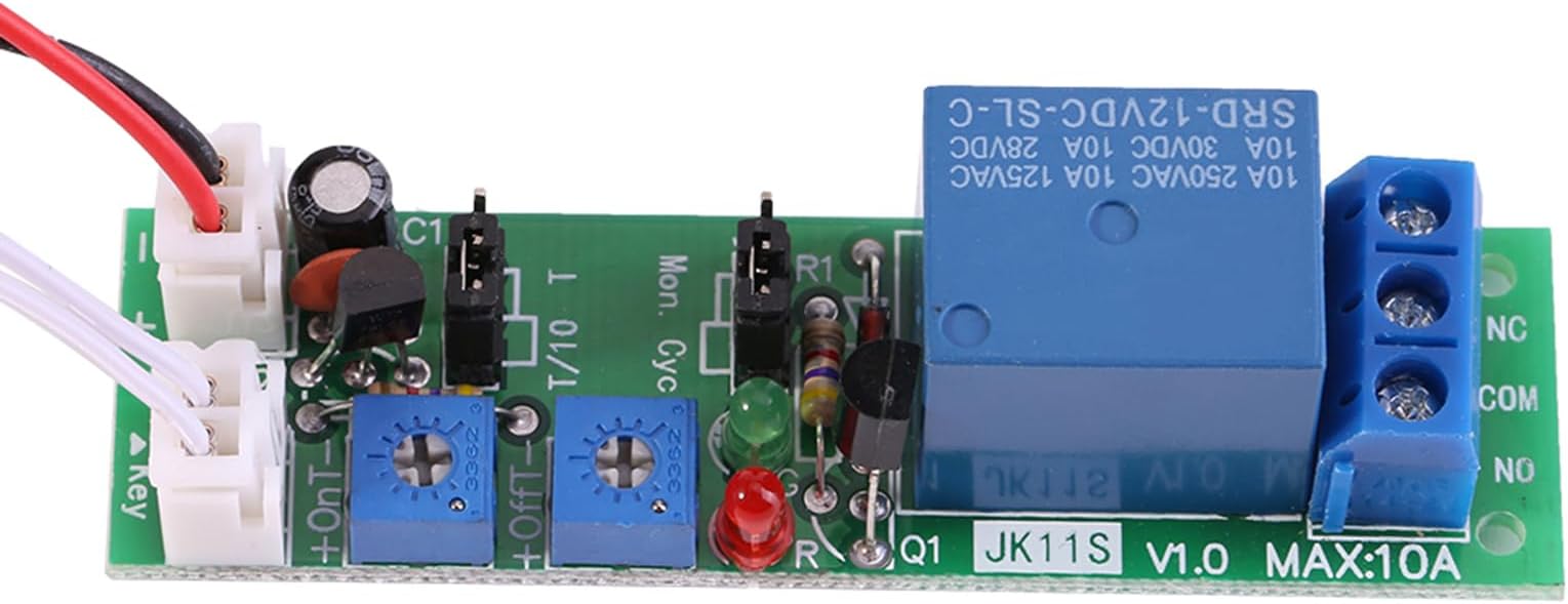 Timer Relay Module, DC 5V 12V 24V Adjustable Switch Cycle Timer Delay Relay Module, Delay On Off Switch Relay Module 6 Types Optional Time Delay (DC 12V 0-120 minutes adjustable)