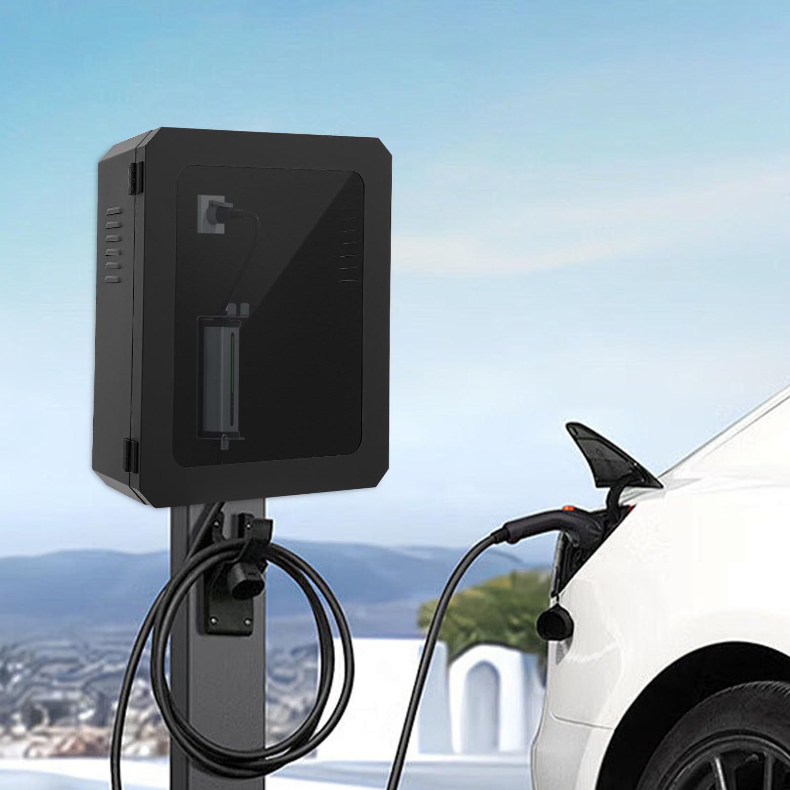 Outdoor EV Charger Protection Box - Waterproof Wall Mount With Lock For Tesla Chargers
