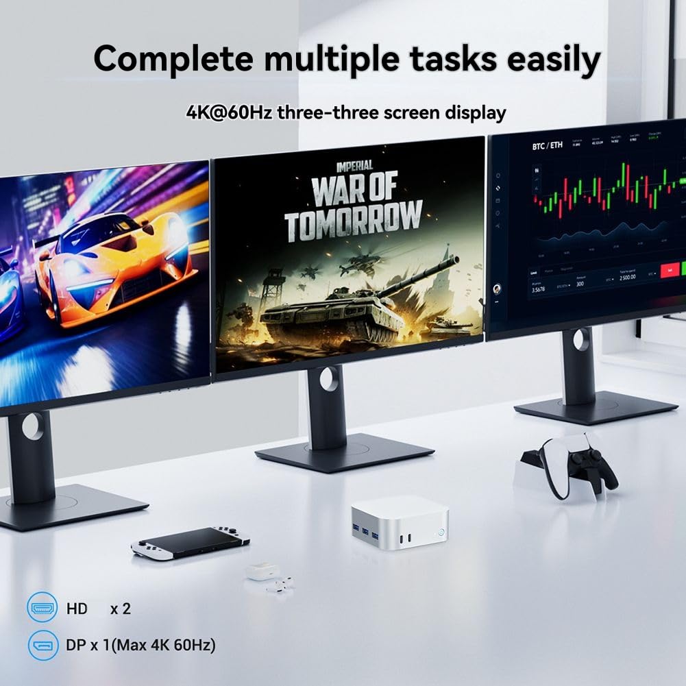 Mini Computer Desktop Small Host N150-12G 12th Generation Business Office Portable Trois Affichage 4K Sortie