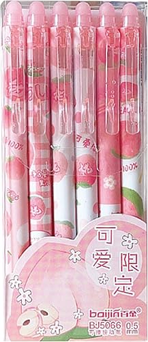 Miniatura 8 de MOZXIRZ 6 bolígrafos de tinta de gel borrables retráctiles, bonitos bolígrafos de flor de 0.020 in, bolígrafos de punta fina, bolígrafos de oficina