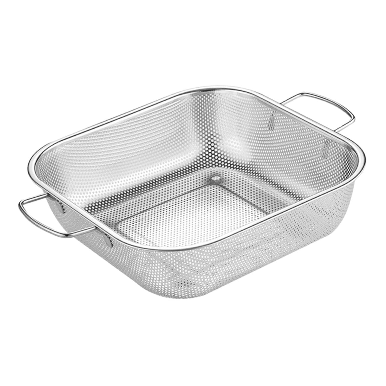 Alipis Edelstahl Abtropfkorb mit 2 Griffen Feinmaschig zum Waschen von Obst und Gemüse Praktische Küchenhilfe für Sicheres Abtropfen