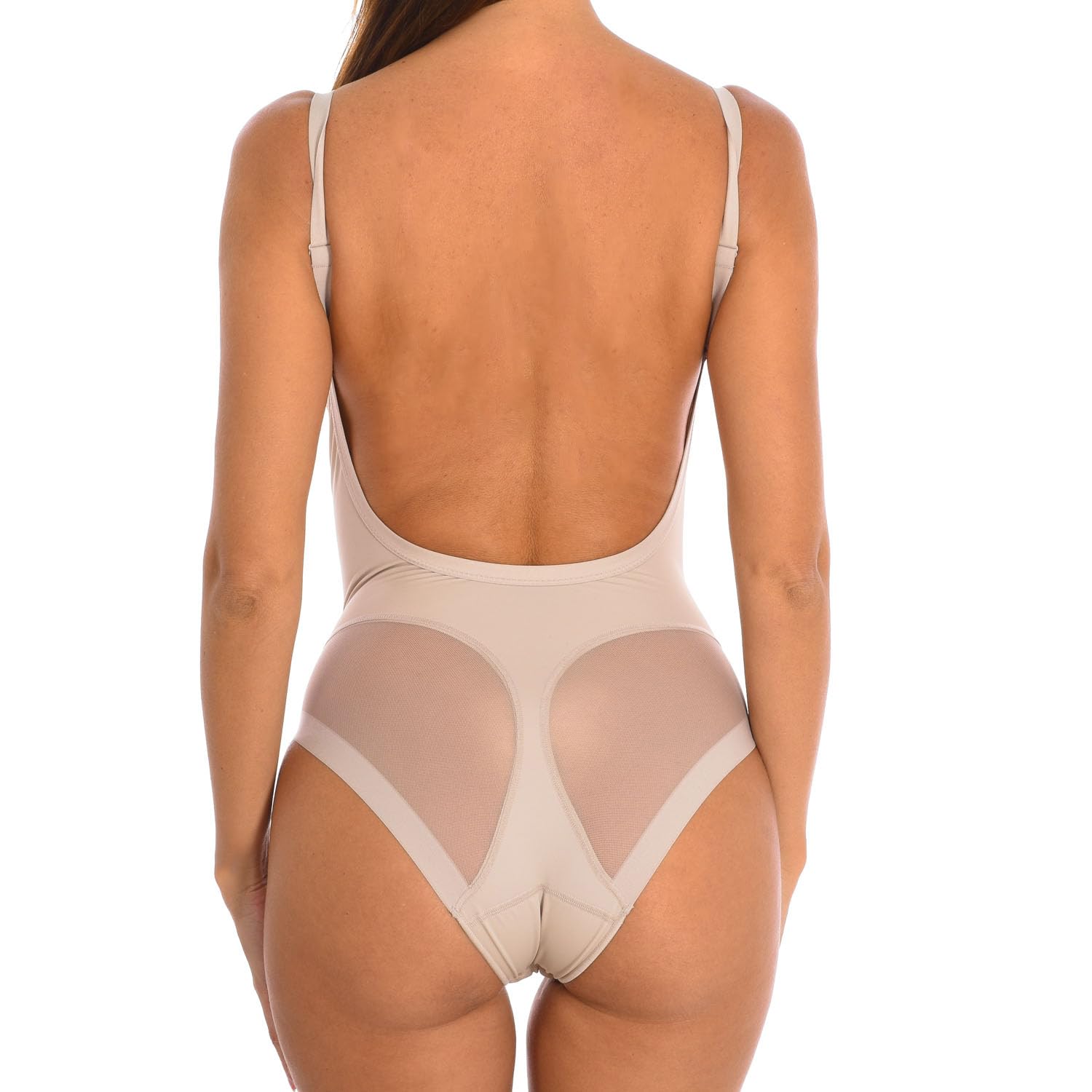Selene, Body Mujer Moldeador Espalda Descubierta, con Aros, Copas Acolchadas y Tirantes Ajustables, Colección Giorgia