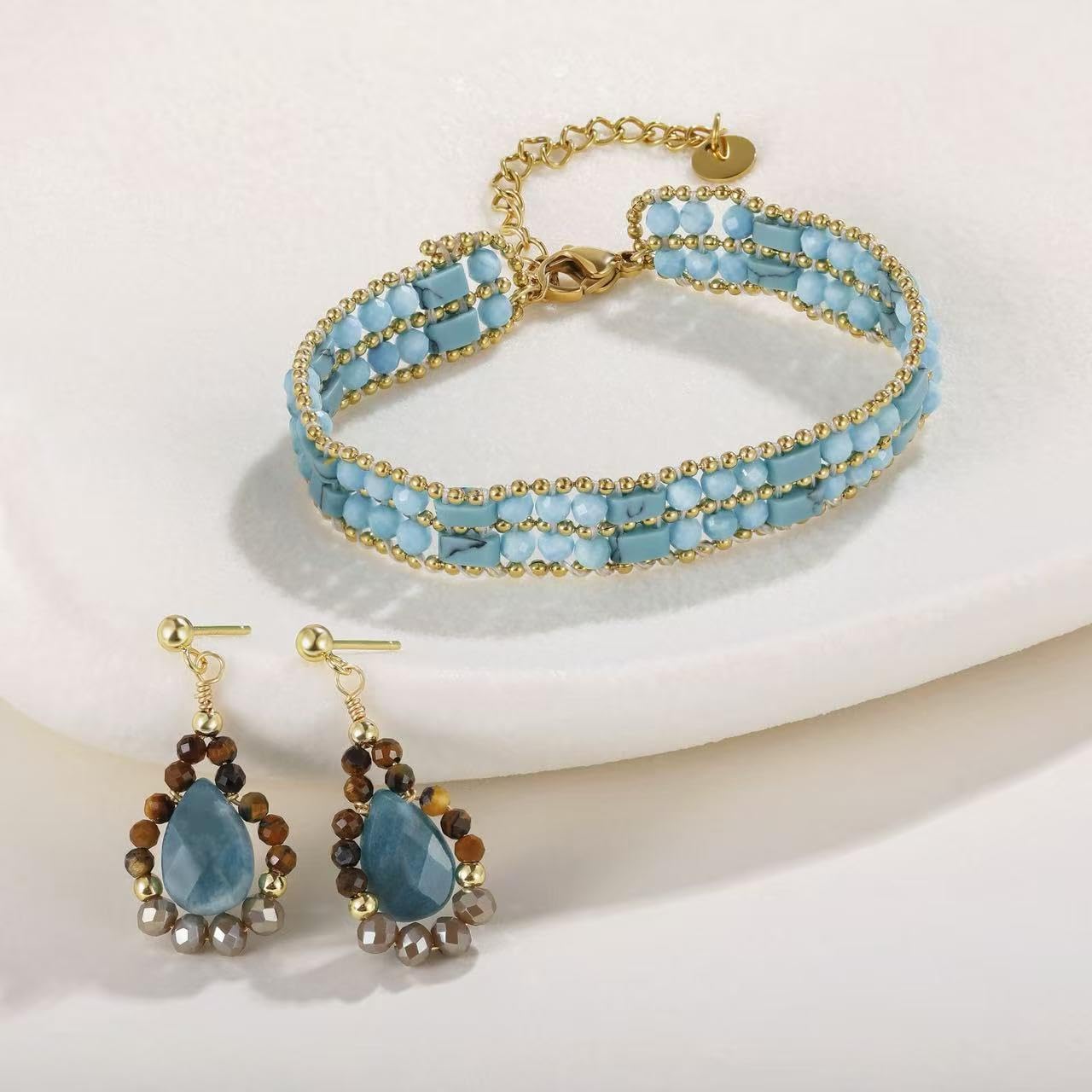 Natural Stone Crystal Bracelet for Women Healing Gemstone Beaded Bracelets Stackable Colorful Boho Summer Vacation Beach Energy Beads Handmade Jewelry for Women - Image 4