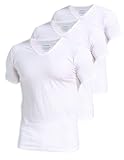 Men's 3-Pack Undershirts Stretchy Cotton Spandex T-Shirts V-Neck Shirts for Men