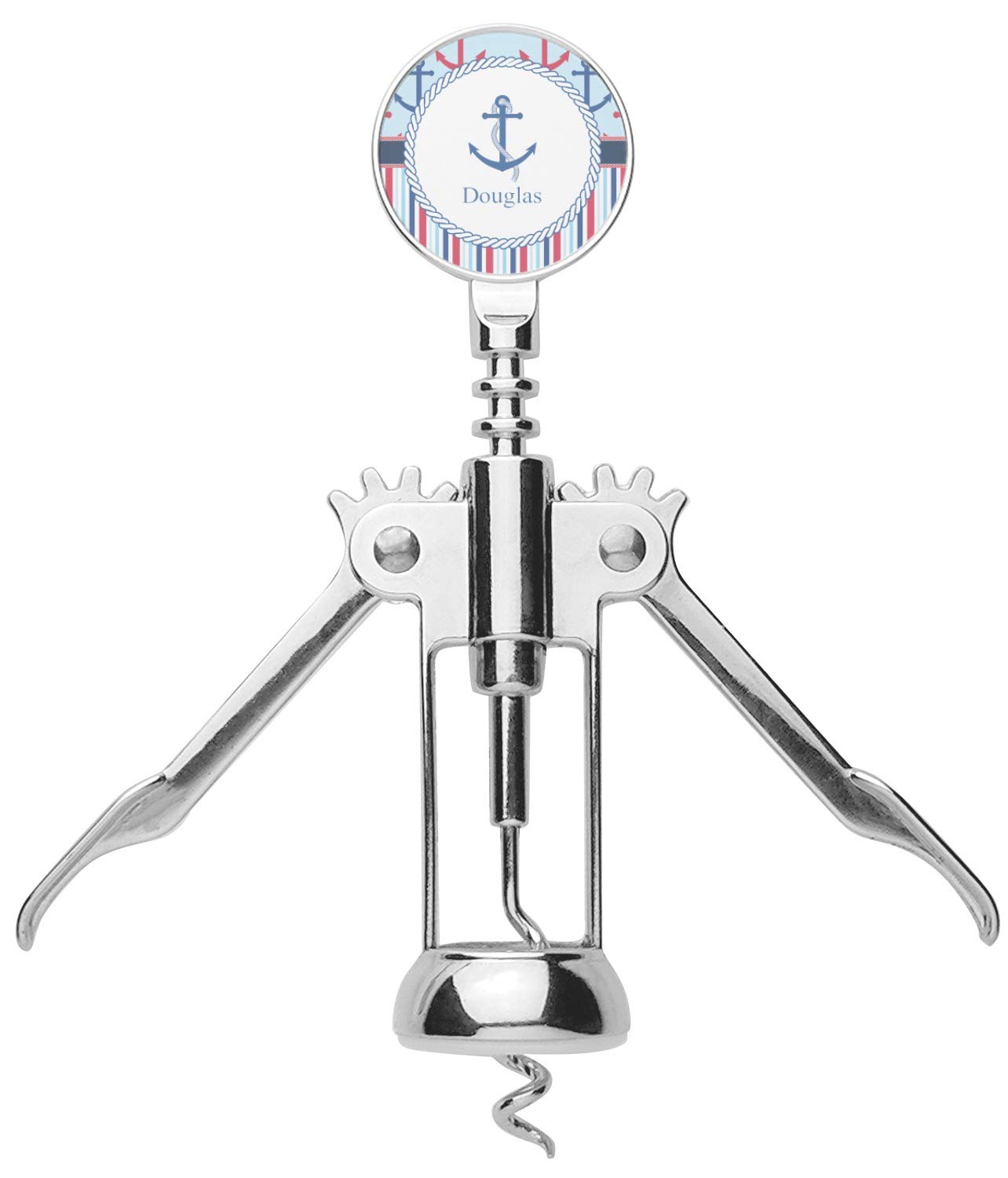 Personalized Anchors & Stripes Corkscrew
