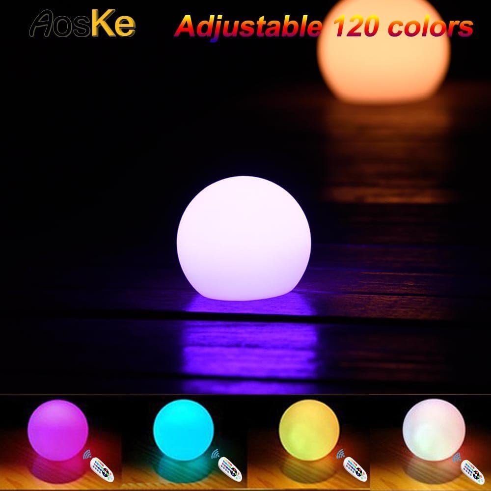 AosKe 6-inch Floating LED Pool Glow Light Orb Ball Night light Outdoor Living Garden Light Decor Waterproof Color Changing Ball for kids children's Room