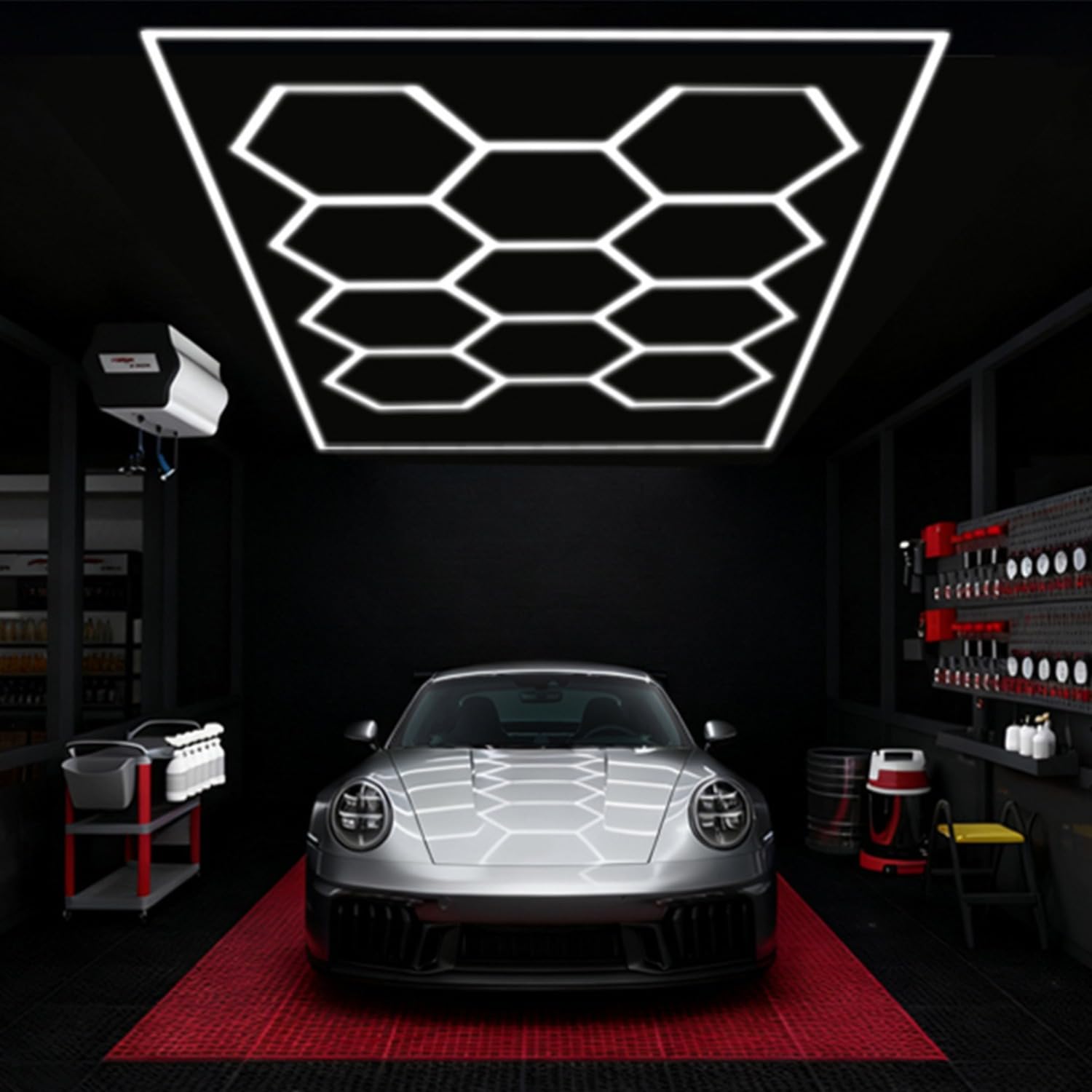 Panel LED hexagonal 6500K de aluminio brillante e impermeable IP65 7