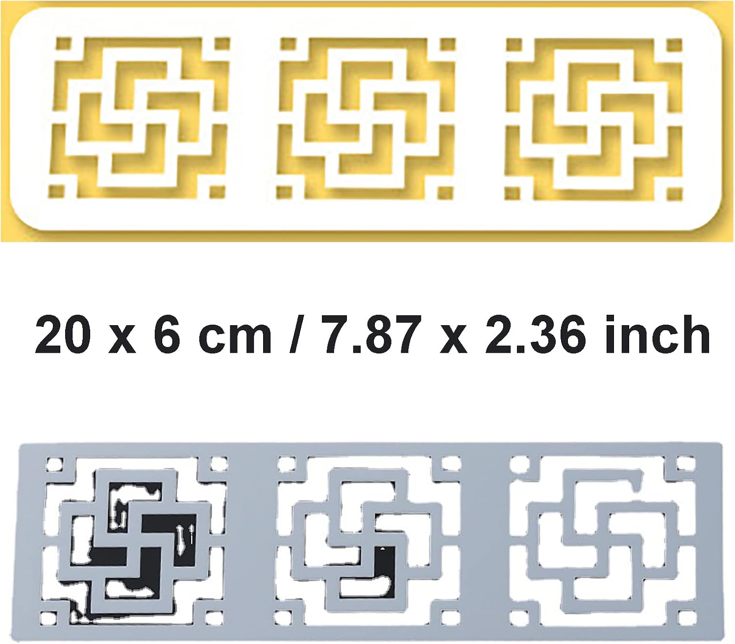 14-Piece Border Stencil Set for Wood, Canvas, Fabric, Wall, Tile, Glass & More - Reusable Plastic DIY Art Craft Stencils
