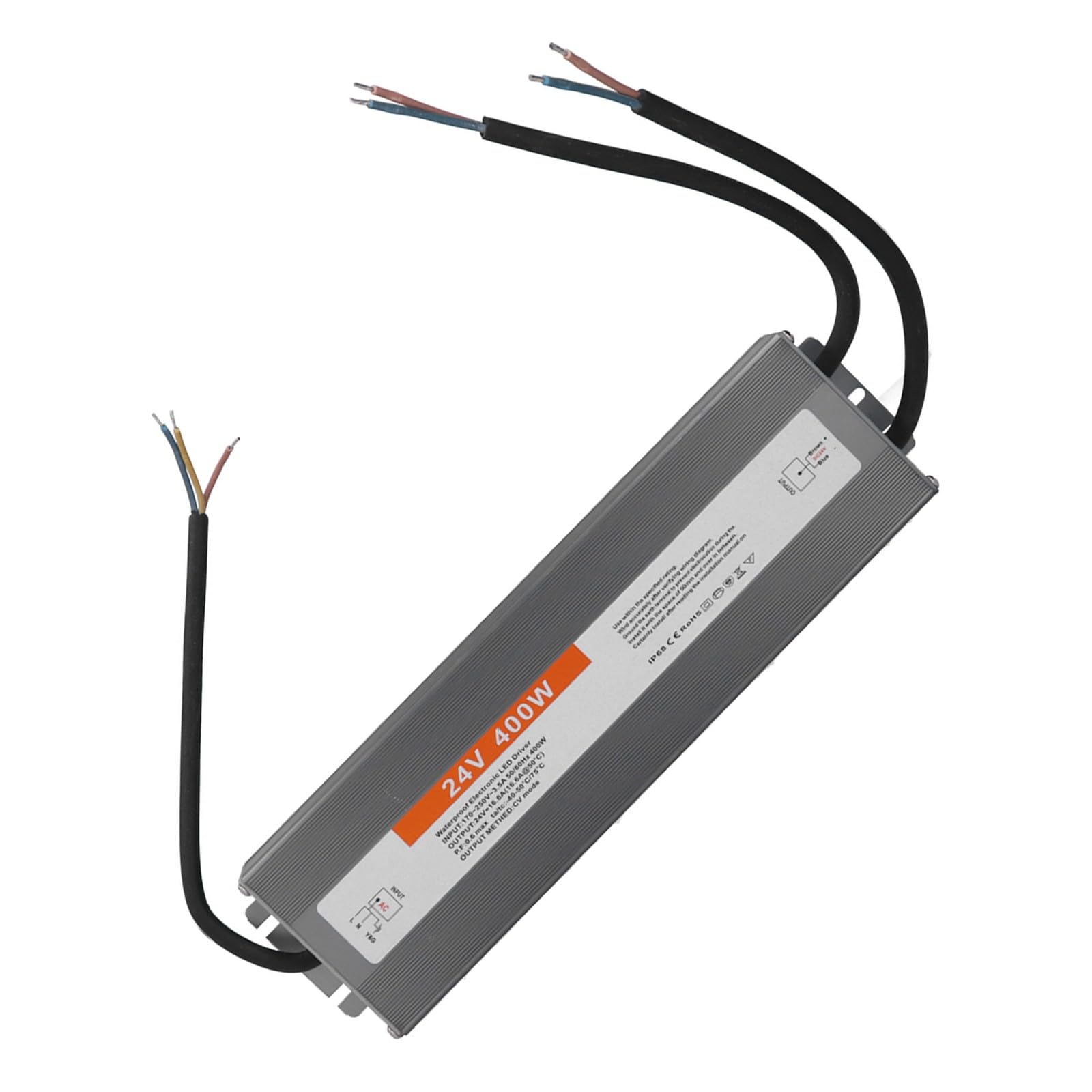 24 V, 400 W, IP67-zertifizierter Aluminium-Wechselrichter mit Überlastung und 20 ℃ ~ + 60 ℃ Betrieb
