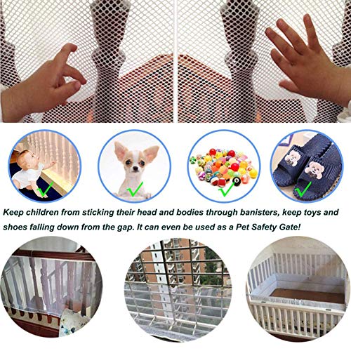 Treppen Schutznetz, 300x 77cm Treppengeländer Sicherheitsnetz,Sicherheitsnetz,Safety Net,Baby Balkonnetz,Treppe Geländer Zaun Mesh,Sicherheitsnetz für Kinder,schutznetz treppe,für Babys und Haustiere