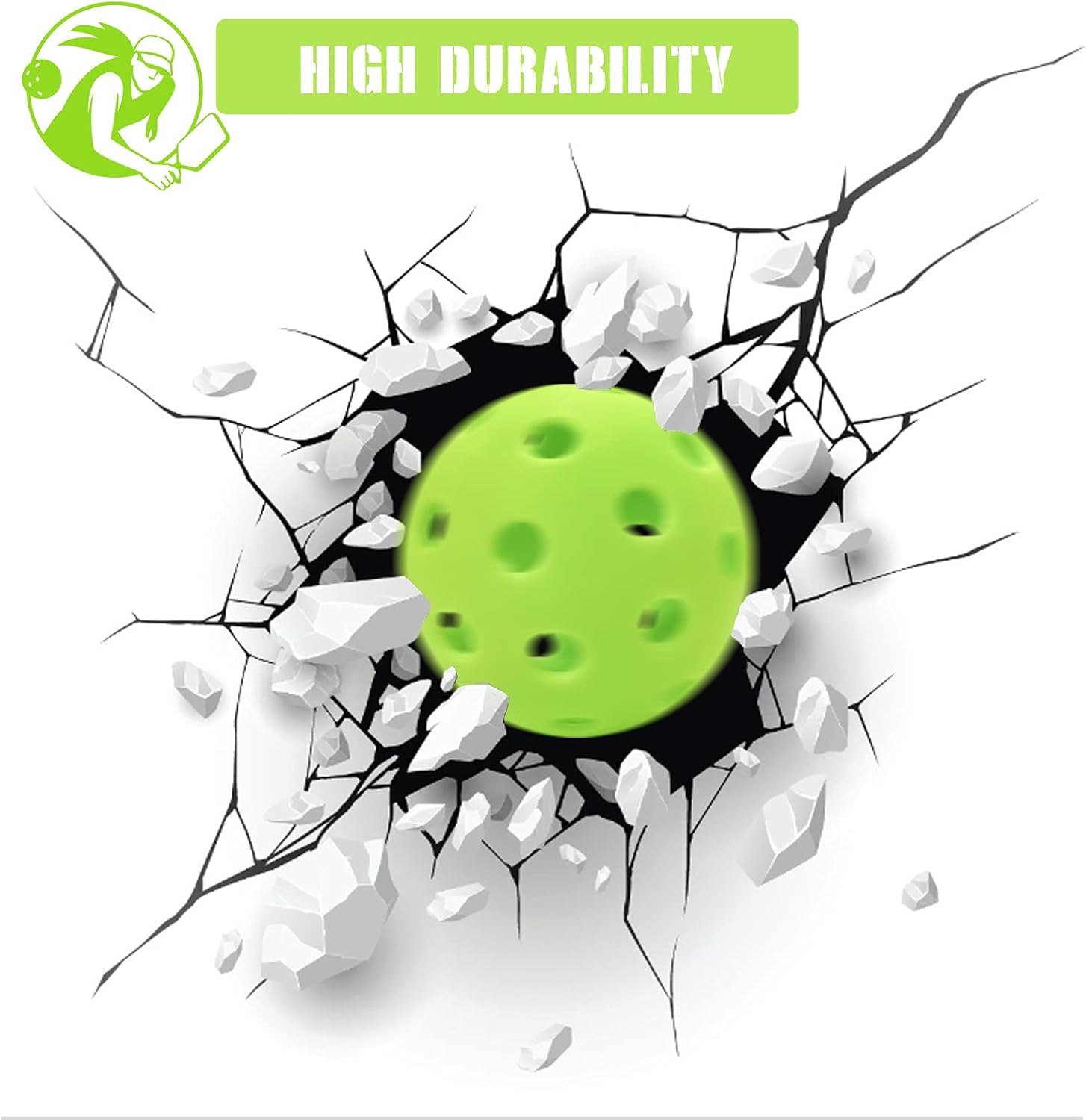 12 Pack Pickleball Balls Outdoor 40 Holes Training Pickle Ball