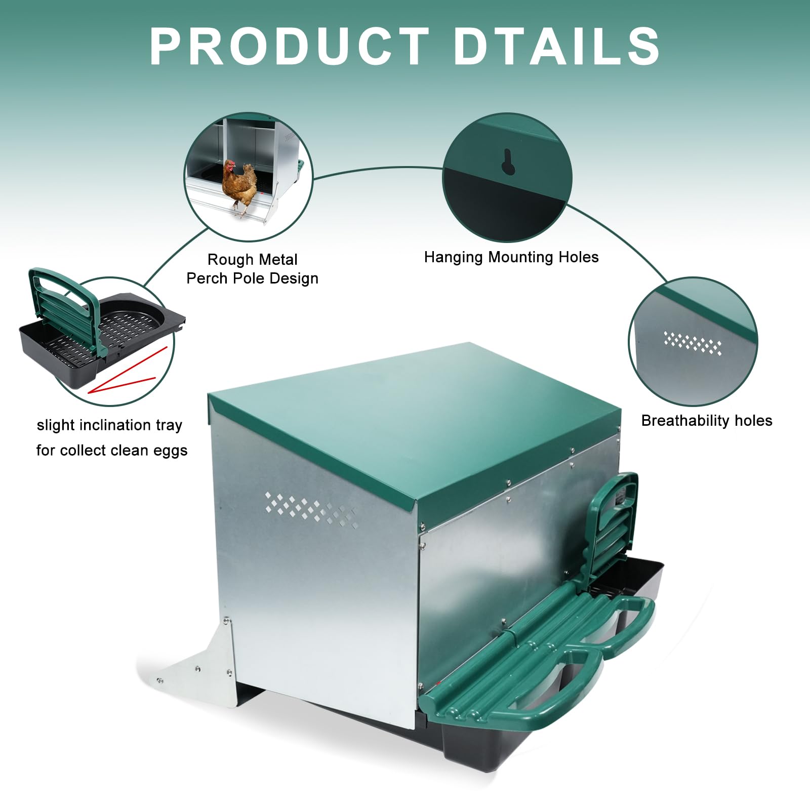 Cajas de Metal con 3 Agujeros para Poner Huevos