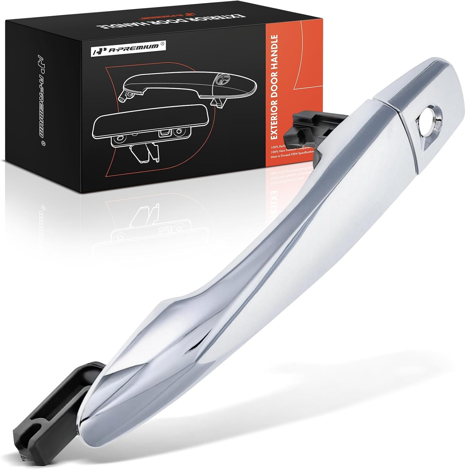 A-Premium Front Left Driver Exterior Door Handle - Compatible with Nissan Qashqai 2013-2021, Without Keyless Entry, Chrome