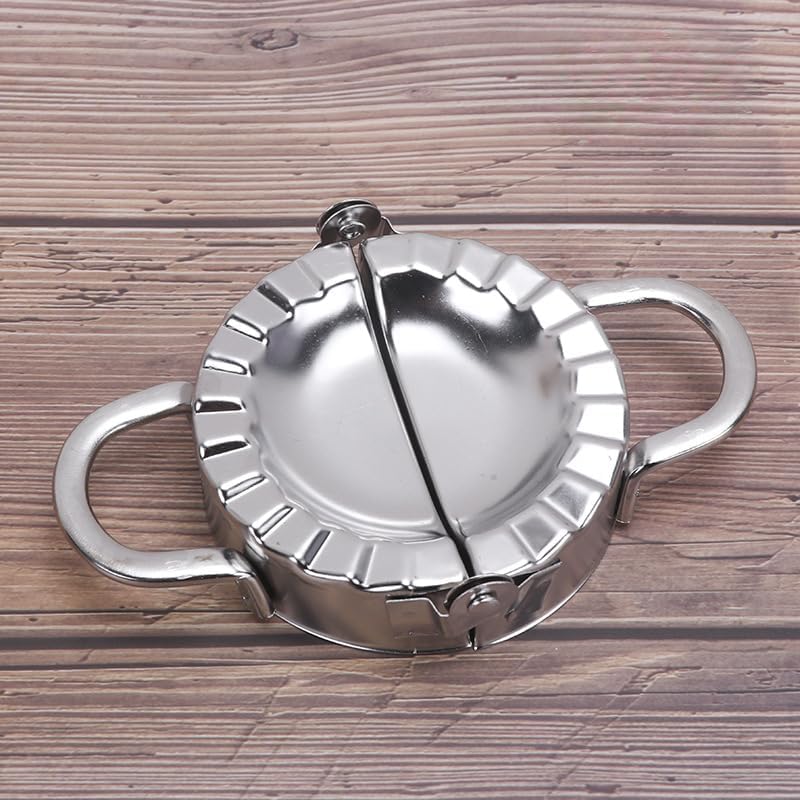 Miniatura 3 de Paquete de 2 moldes de prensa para ravioles de acero inoxidable, molde Wonton, herramienta fácil para envolver albóndigas, cortador de sellos,