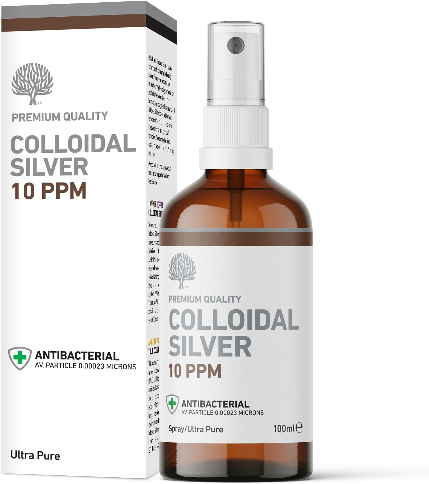 Nature's Greatest Secret Premium Quality Antibacterial 10ppm Colloidal Silver Spray 100ml