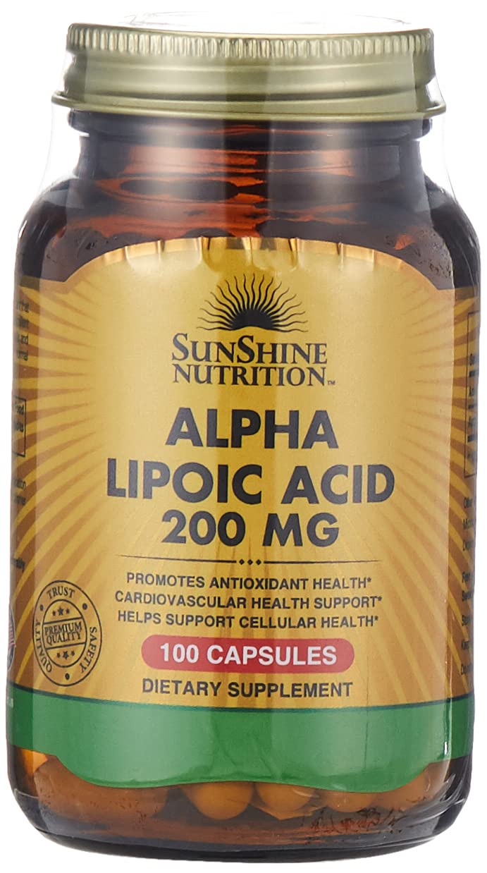 SUNSHINE NUTRITION Alpha Lipoic Acid, 200 Mg 100 Capsules