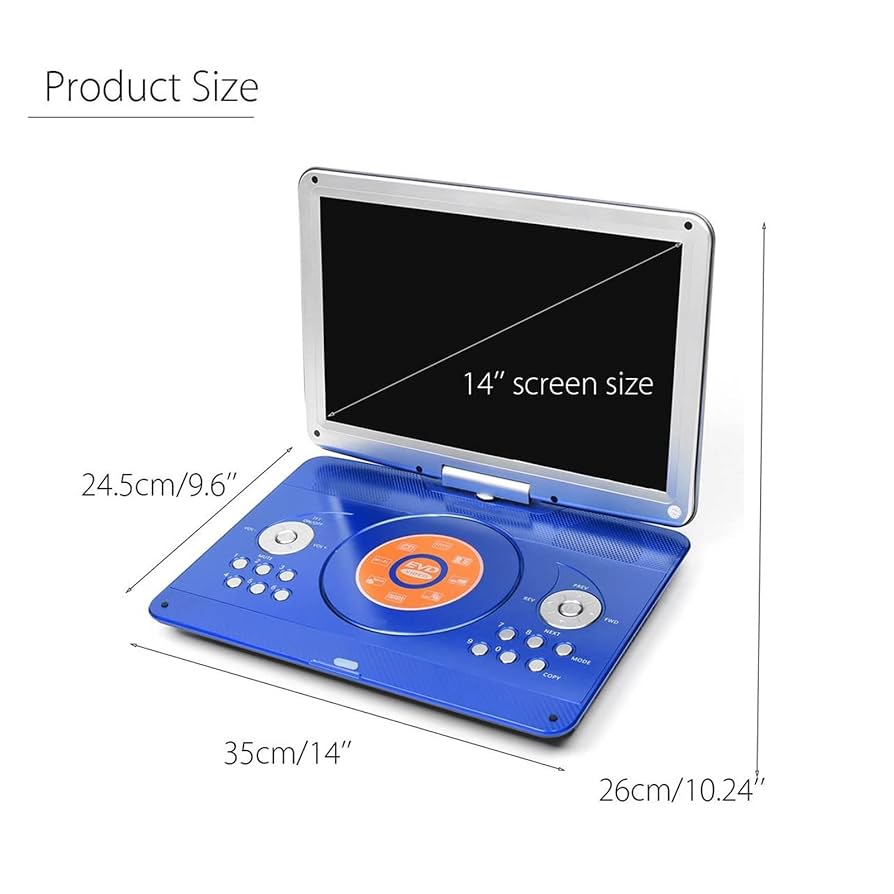 14インチ ポータブルDVDプレーヤー 14インチ録画機能付きポータブルDVDプレーヤー HAK-14TV | mt23