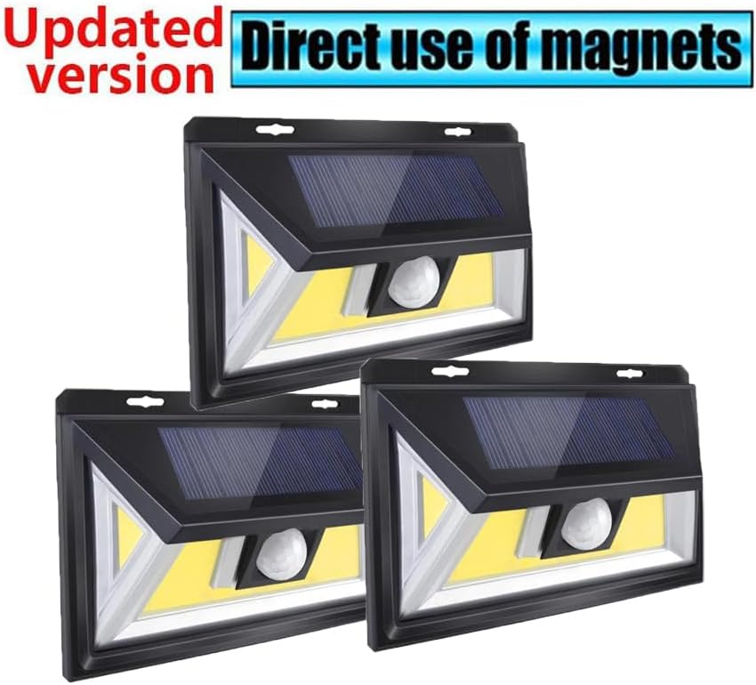 Upgrade 3-Pack Solar Motion Sensor Lights With Magnet, Ultra Bright Outdoor, 270 Wide Angle Waterproof Safety, for Courtyards, Garages, Decks (3 Black) - Image 7