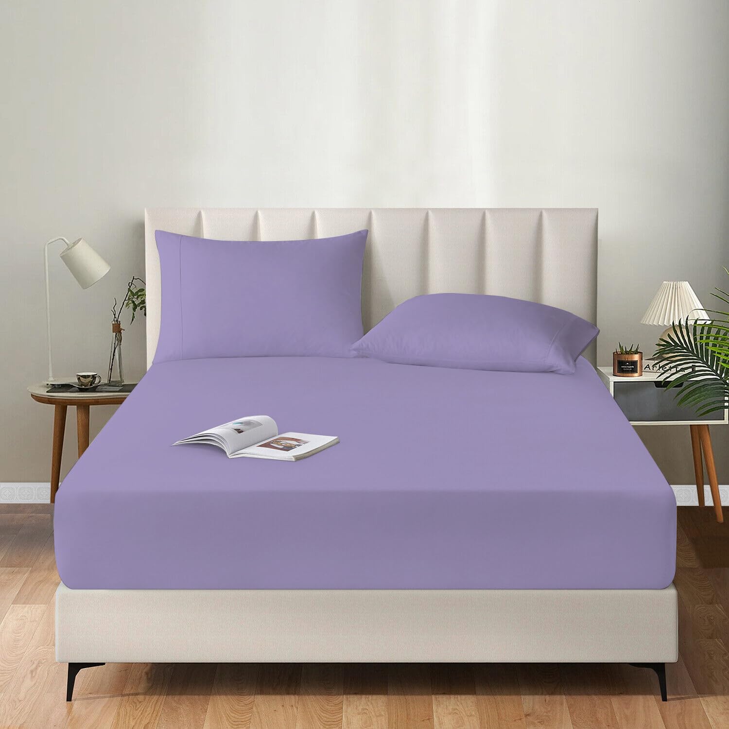 MistyMorning Extra Deep Fitted Sheet 16''/40cm, Egyptian Cotton bed sheets with 200 Thread Count - Image 2