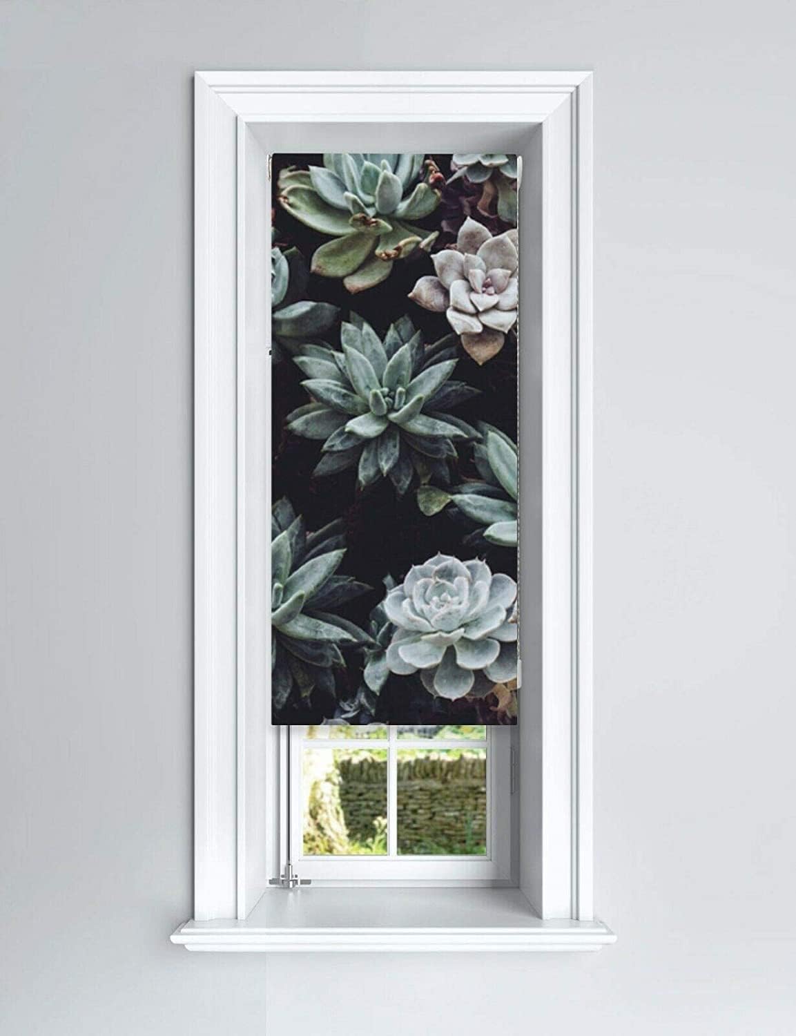 Lister Cartwright Cacti Design Blackout Roller Blinds Windows Child Safety Cut To Size Fitting Included Floral Design Made to Measure, 60 x 140 cm