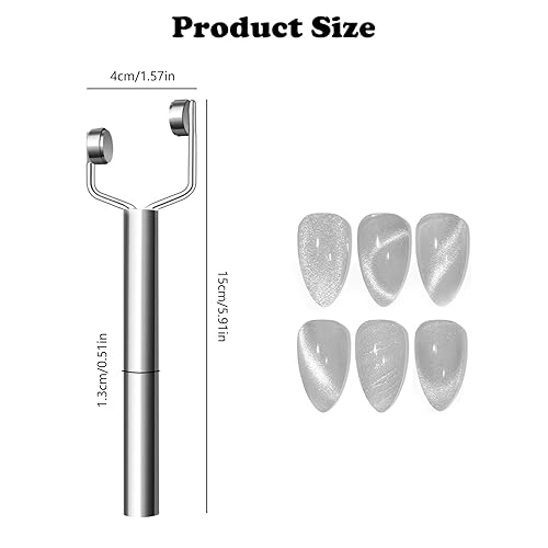 Miniatura 2 de Imán de uñas de ojo de gato 3 en 1 en forma de Y, doble cabeza, magnético, ojo de gato, esmalte de gel multifuncional, herramientas de diseño,