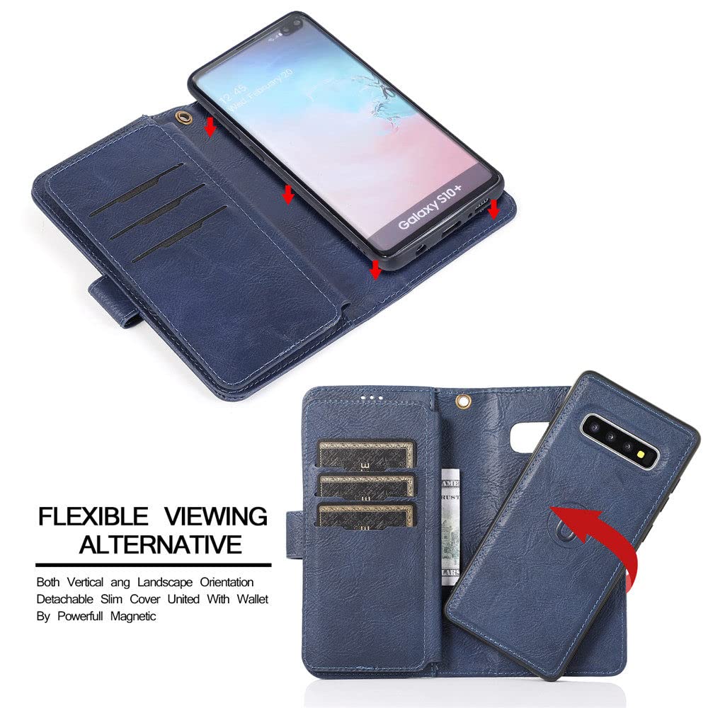 Funda Tipo Billetera para Samsung Galaxy S22 S21 S20 FE S10E S9 S8 Note 20 10 9 8 Ultra Plus Funda de Cuero con Ranura para Tarjeta magnética, Verde, para Galaxy S21