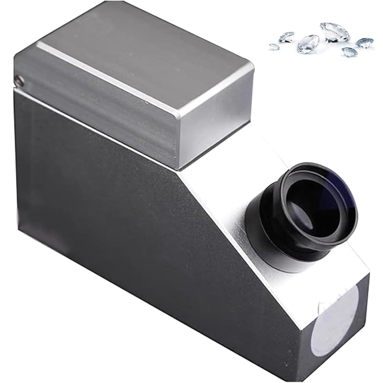 Refraktometr jubilerski z dużą soczewką 28 mm, refraktometr do kamieni szlachetnych 1,35-1,85 ze zintegrowanym źródłem światła LED, 2 regulacjami jasności, 2 metody zasilania