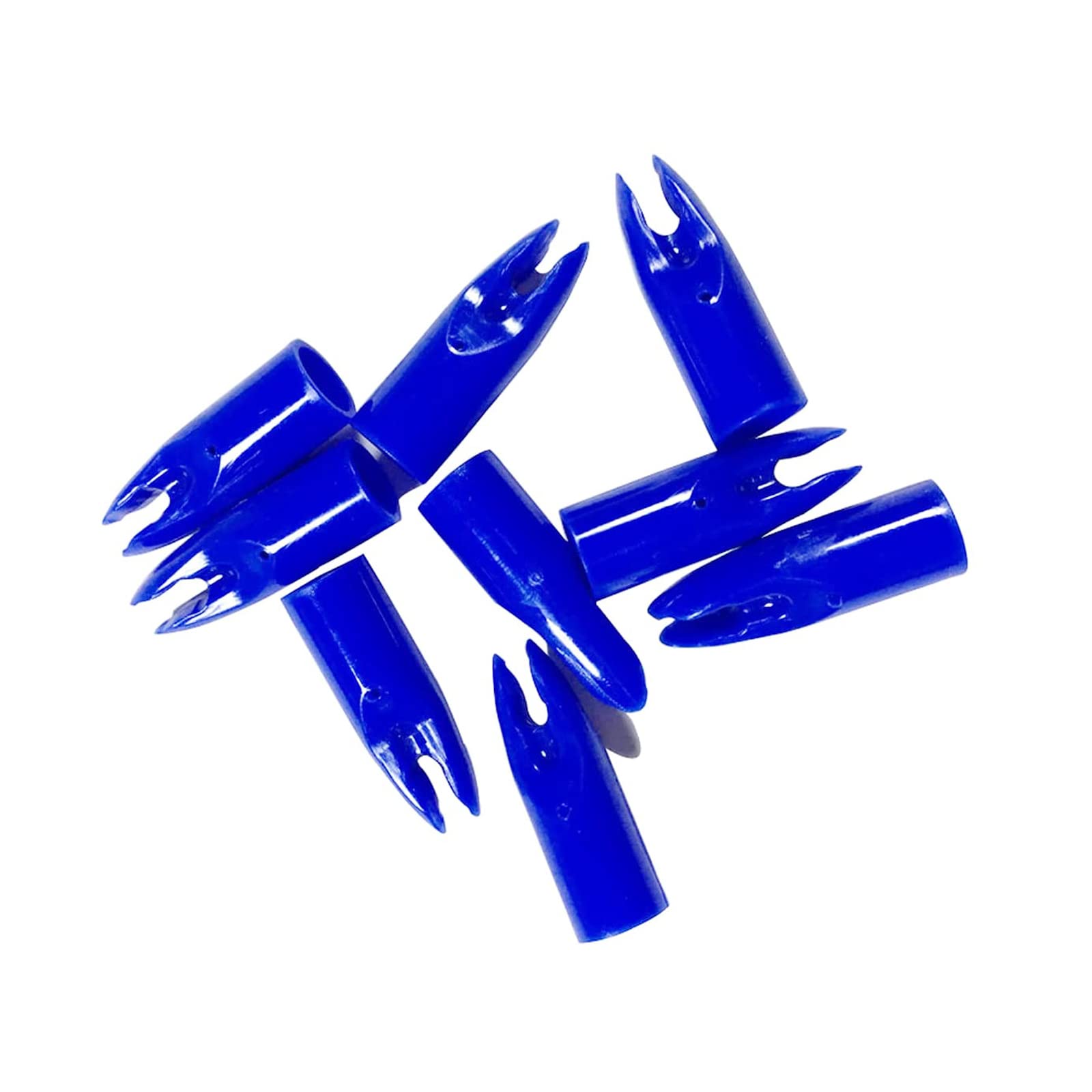 Lamehfyo 50 Pack Archery Arrow Nocks Plastic Nocks Replacement Arrow Tail Glue On 7mm Arrow Shaft Archery Nocks for DIY Arrows End Accessory (Blue)